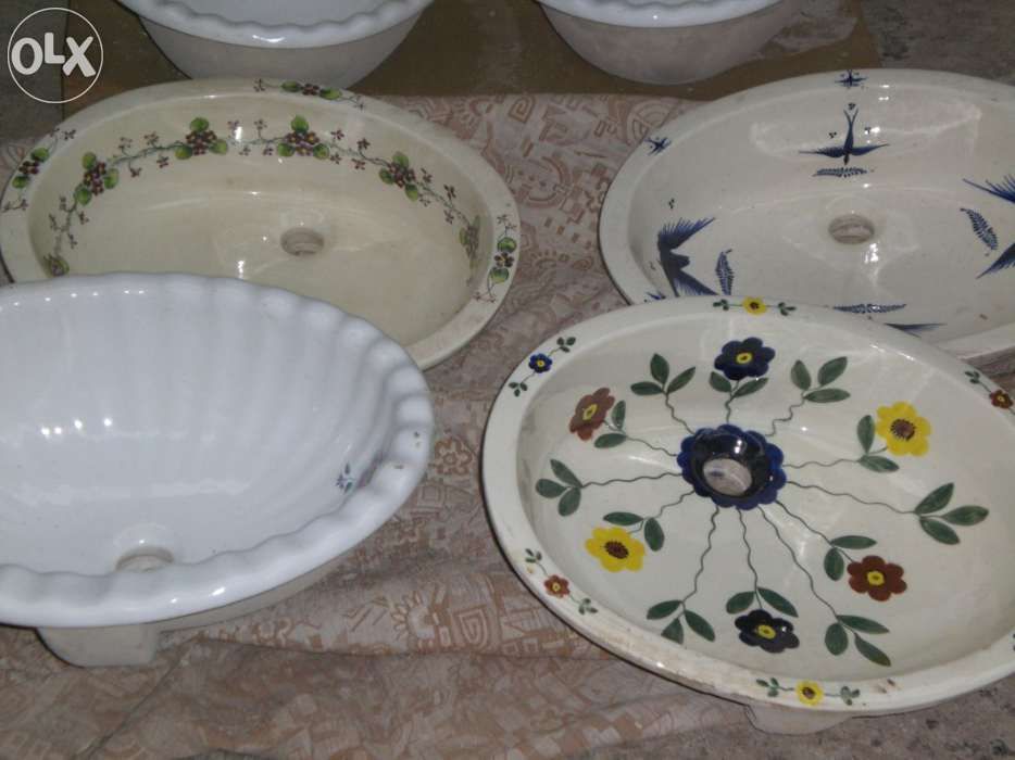 Lavavos en porcelana pintados a mao antigos