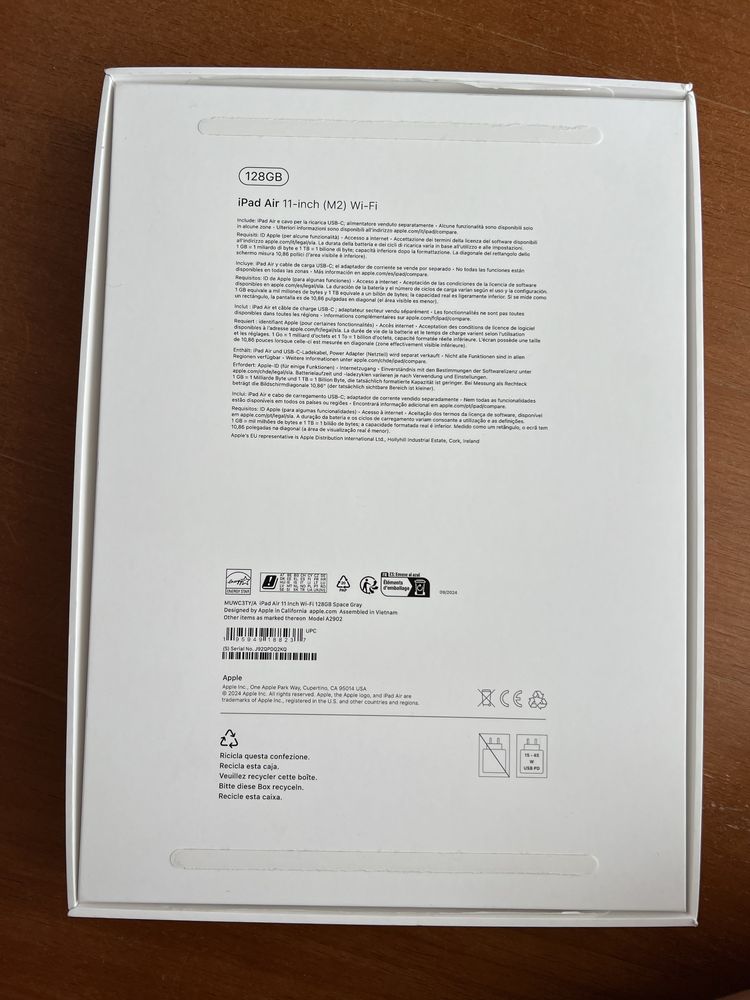 ipad air 6(2024, M2 series) 11 polegadas