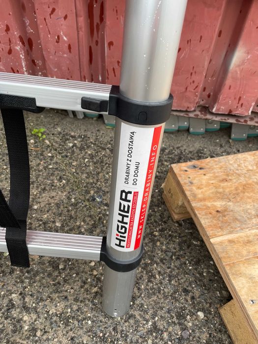 Drabina aluminiowa teleskopowa przystawna HIGHER 440 cm - II Gatunek