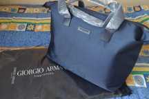 Nowa!!! GIORGIO ARMANI granatowa torba podróżna ELEGANCKA LUKSUSOWA