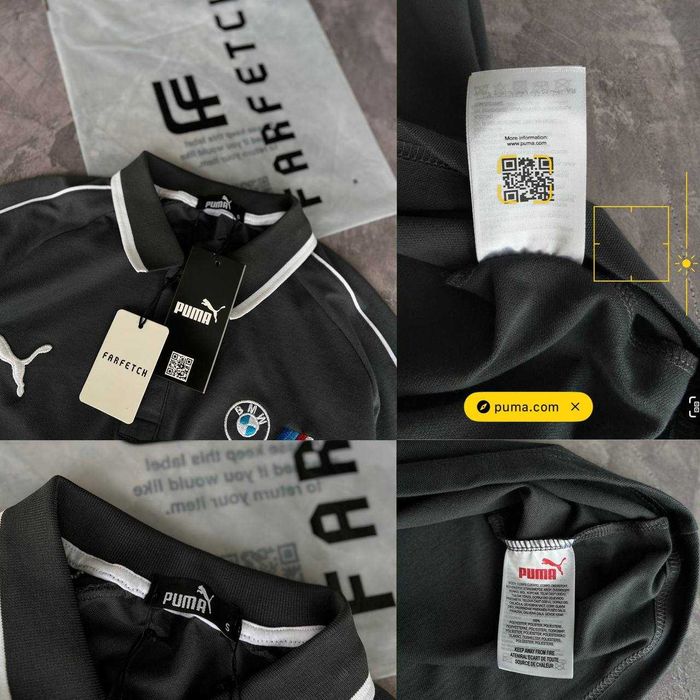 Футболка поло PUMA Premium з поліестру з qr-code і біркою i57/10T-11