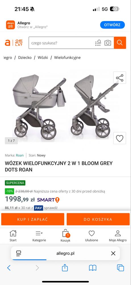 Wozek 2 w 1 Roan Bloom