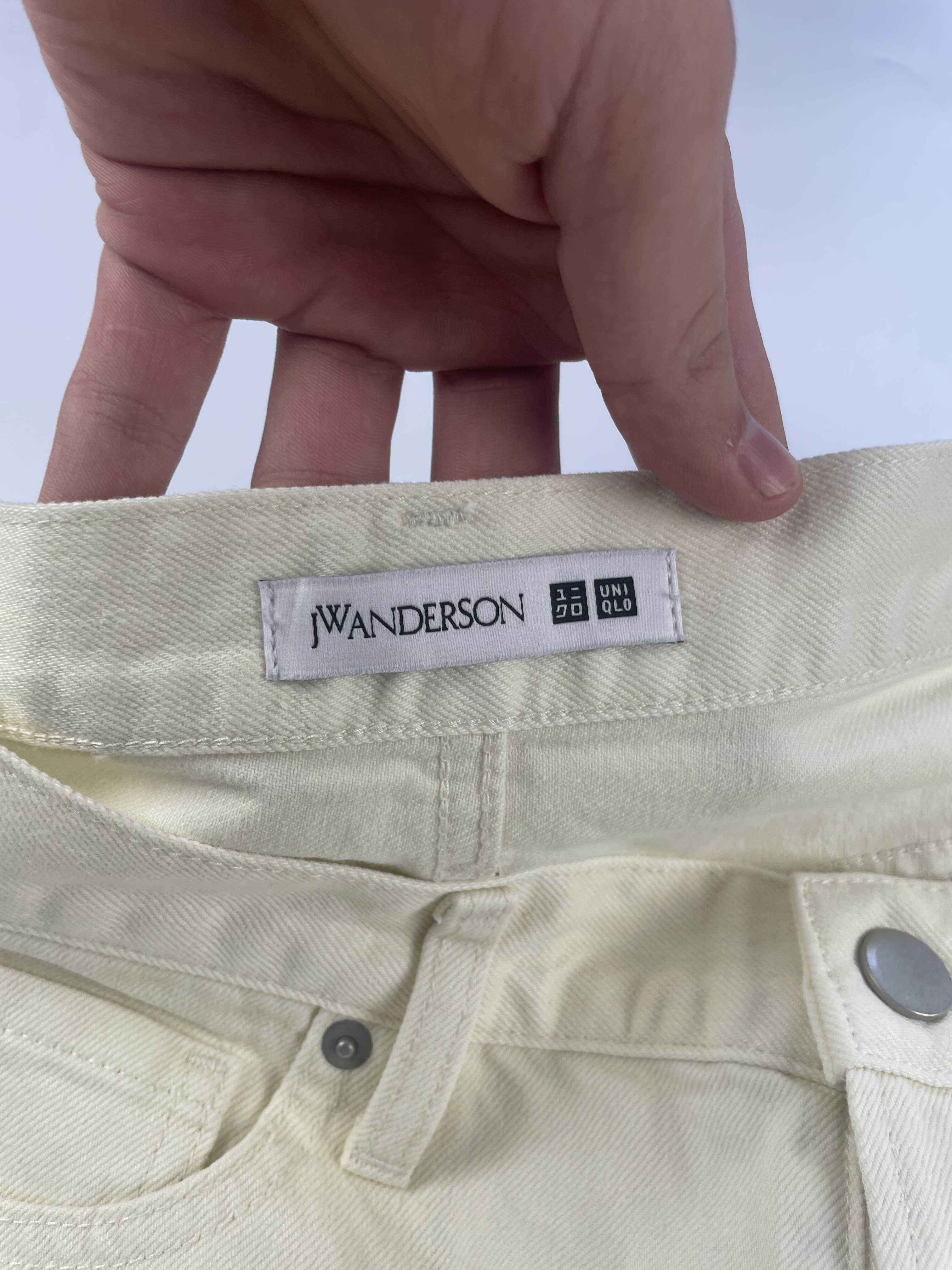 J.W. Anderson białe spodnie dżinsowe szerokie męskie uniqlo