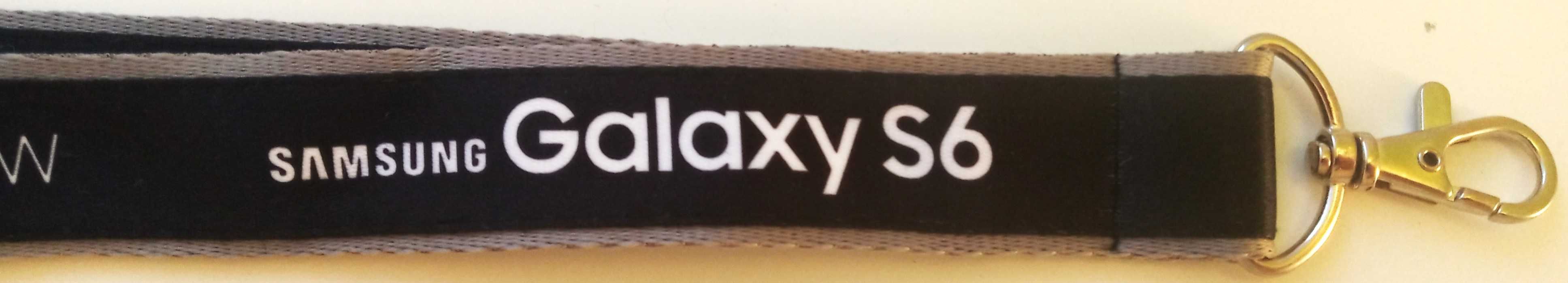 Smycz z karabińczykiem czarno-szara Samsung klucze etui identyfikator