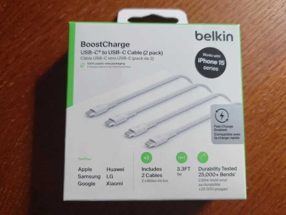 2x kabel USB Belkin BoostCharge 60W USB-C -> USB-C długości 1 metra