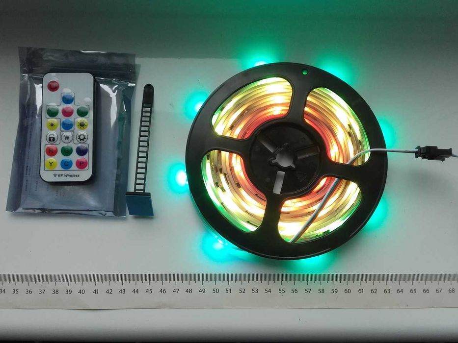 LED 5m RGBIC,prawiej jak ARGB, SMD 5050, IP65, pilot, 500cm NOWE Taśma