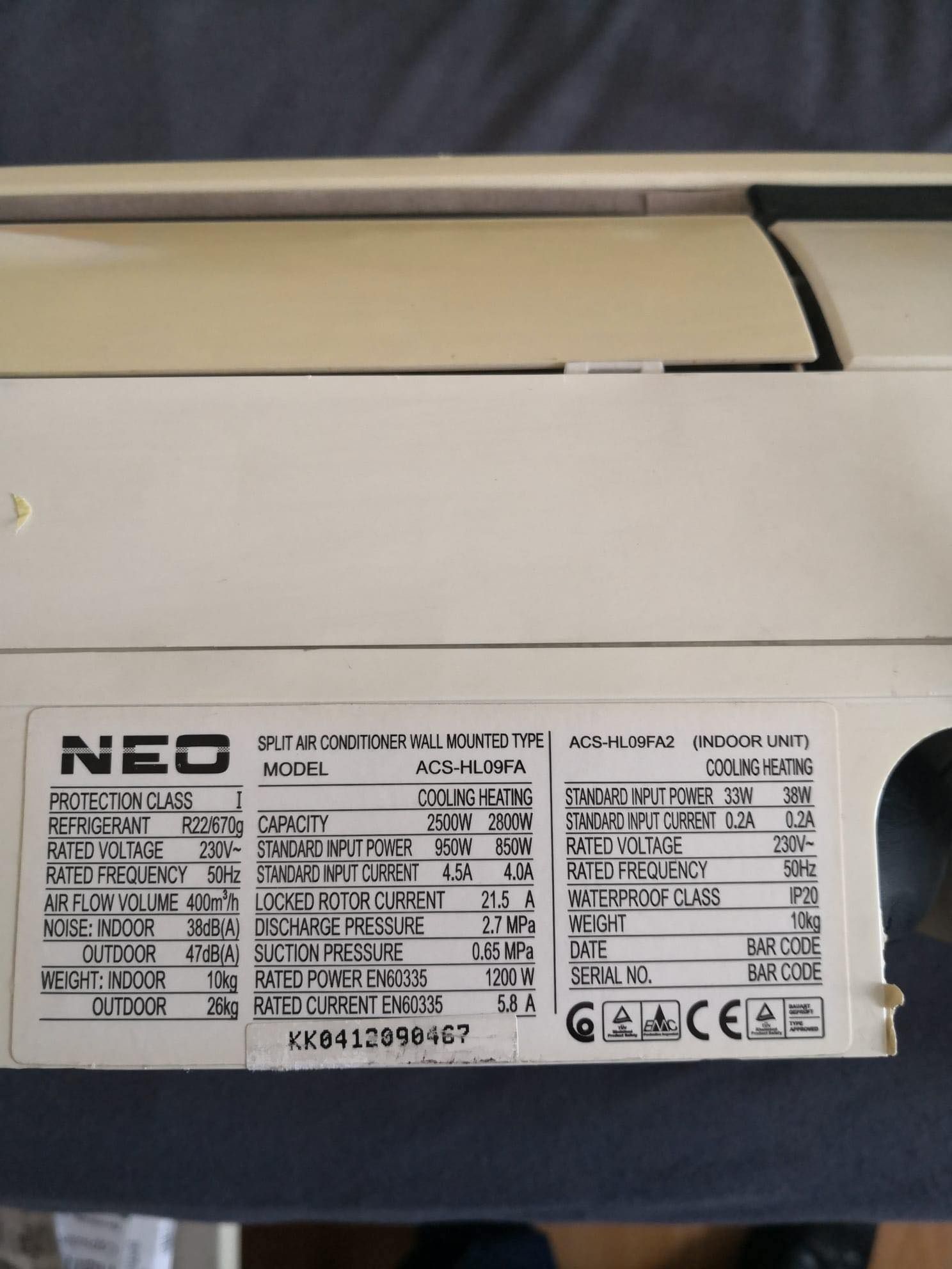 klimatyzacja NEO ACS HL09F2AZ AC