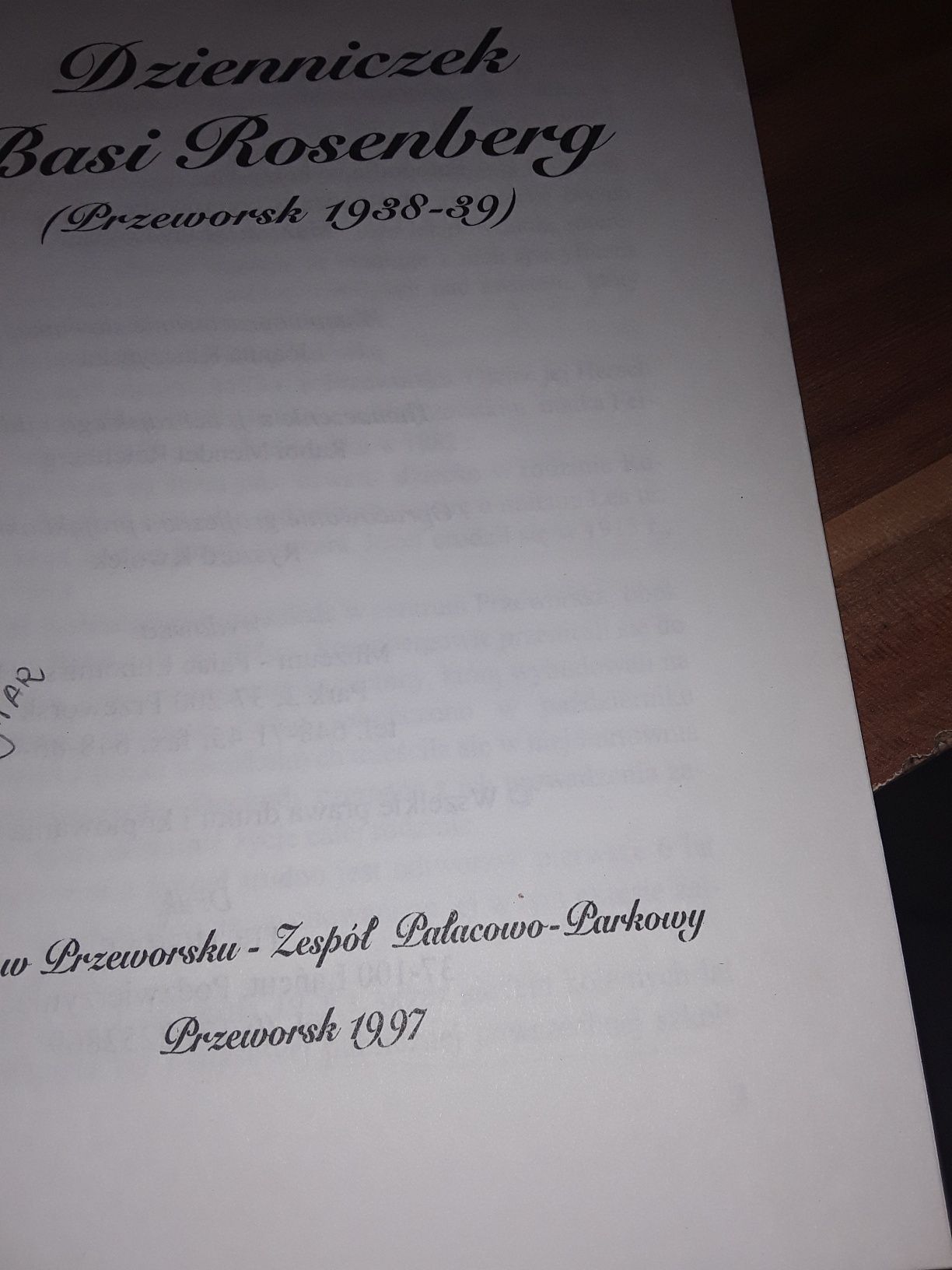 Dzienniczek Basi Rosenberg Przeworsk 1938 39