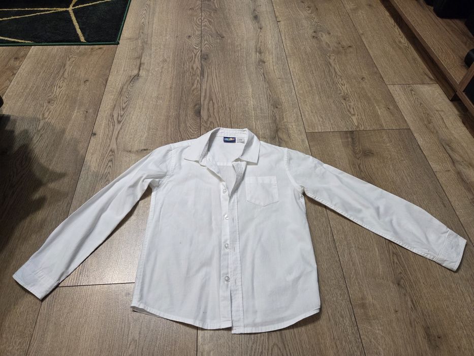 Koszula chłopięca z długim rękawem biała lupilu rozm. 116