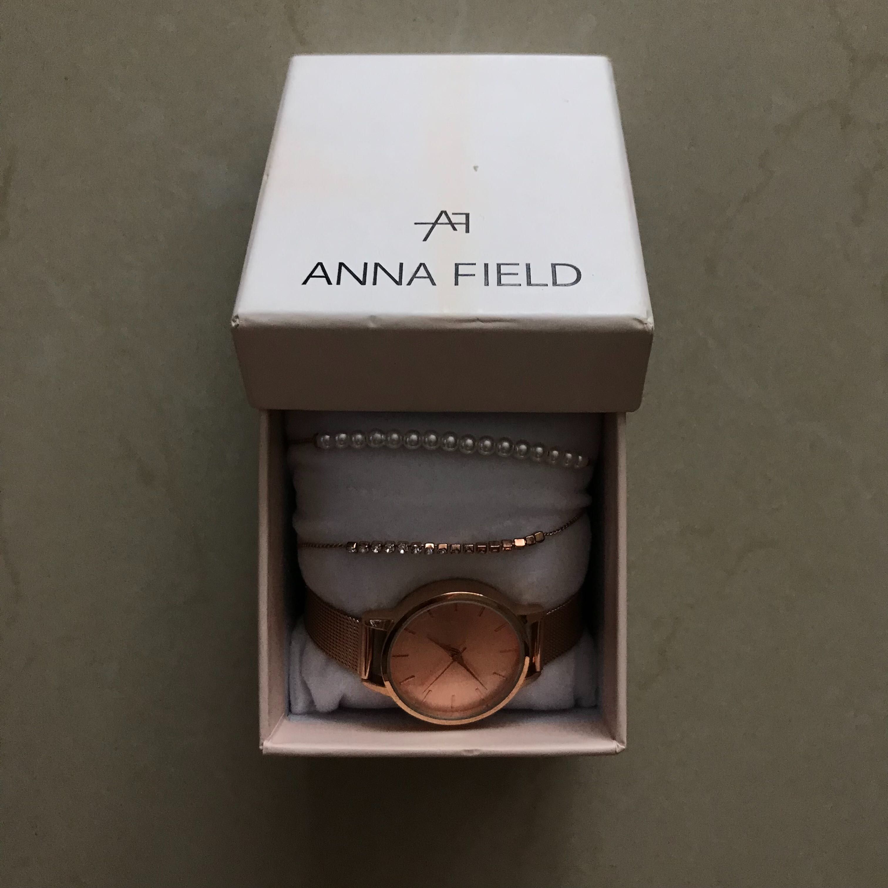 Zegarek, zestaw biżuterii Anna Field