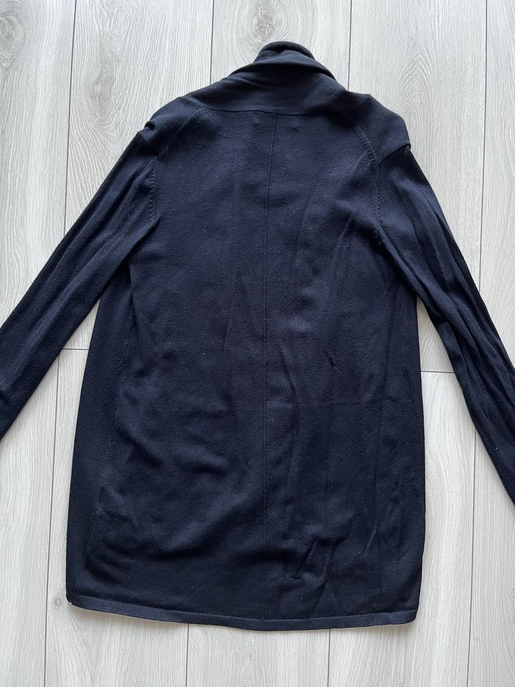 Zara sweterek S kardigan granatowy knit wiskoza massimo