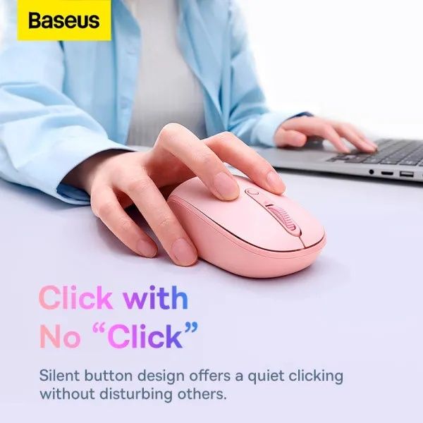 Бездротова Миша Baseus F01B Tri-Mode Wireless | 2.4G/BT5.0+BT3.0 Pink