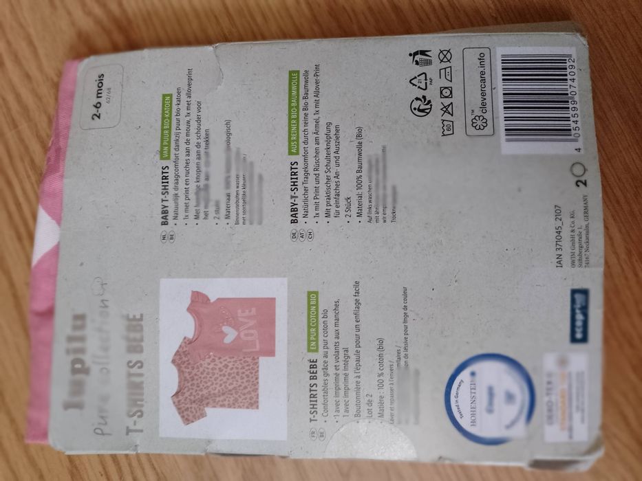 Lupilu T-shirt dziecięcy 2 sztuki  62/68