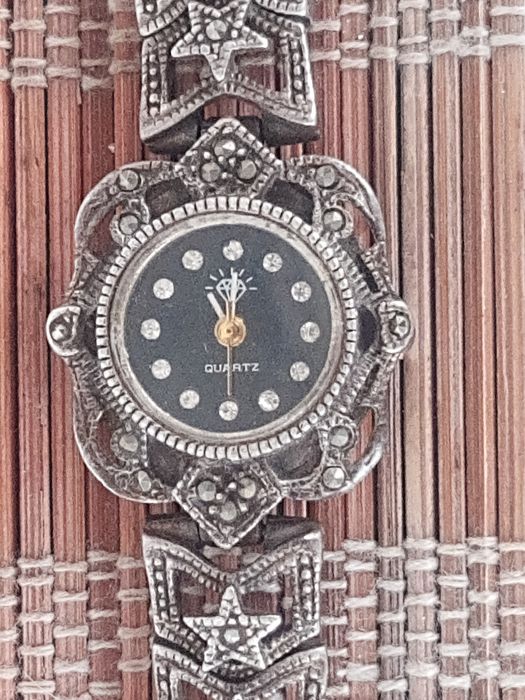 Винтажные Часы,  Браслет с Марказитом.Часы Женские Серебро 925