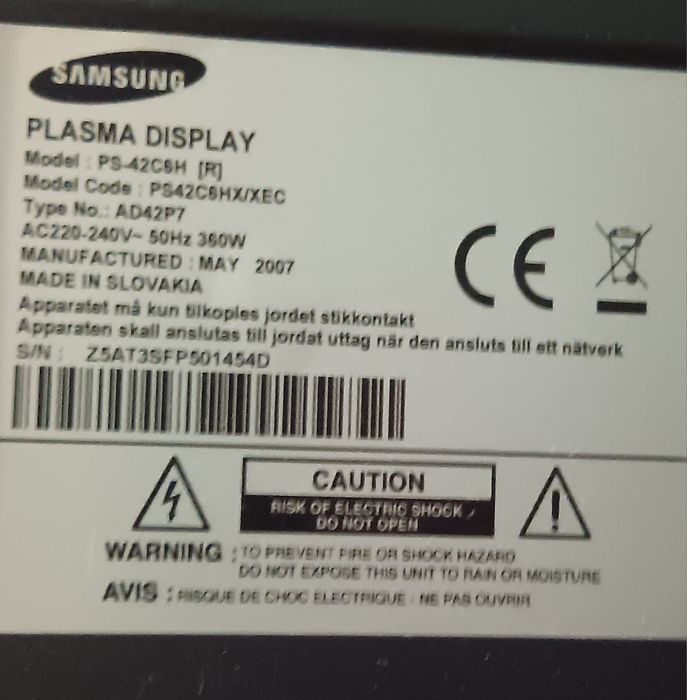 Plasma display samsung, em cor preta.