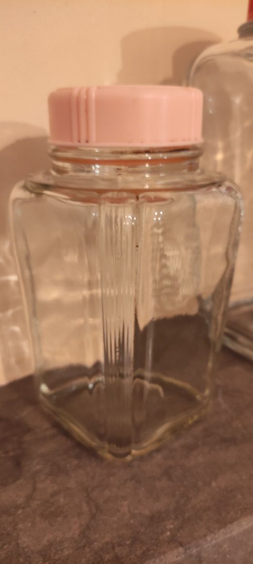 Conjunto de três frascos de vidro antigo