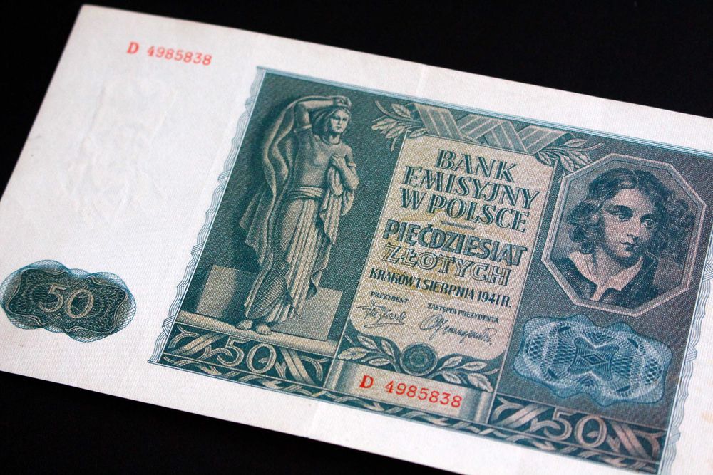 Banknot 50 zł 1941 rok seria D