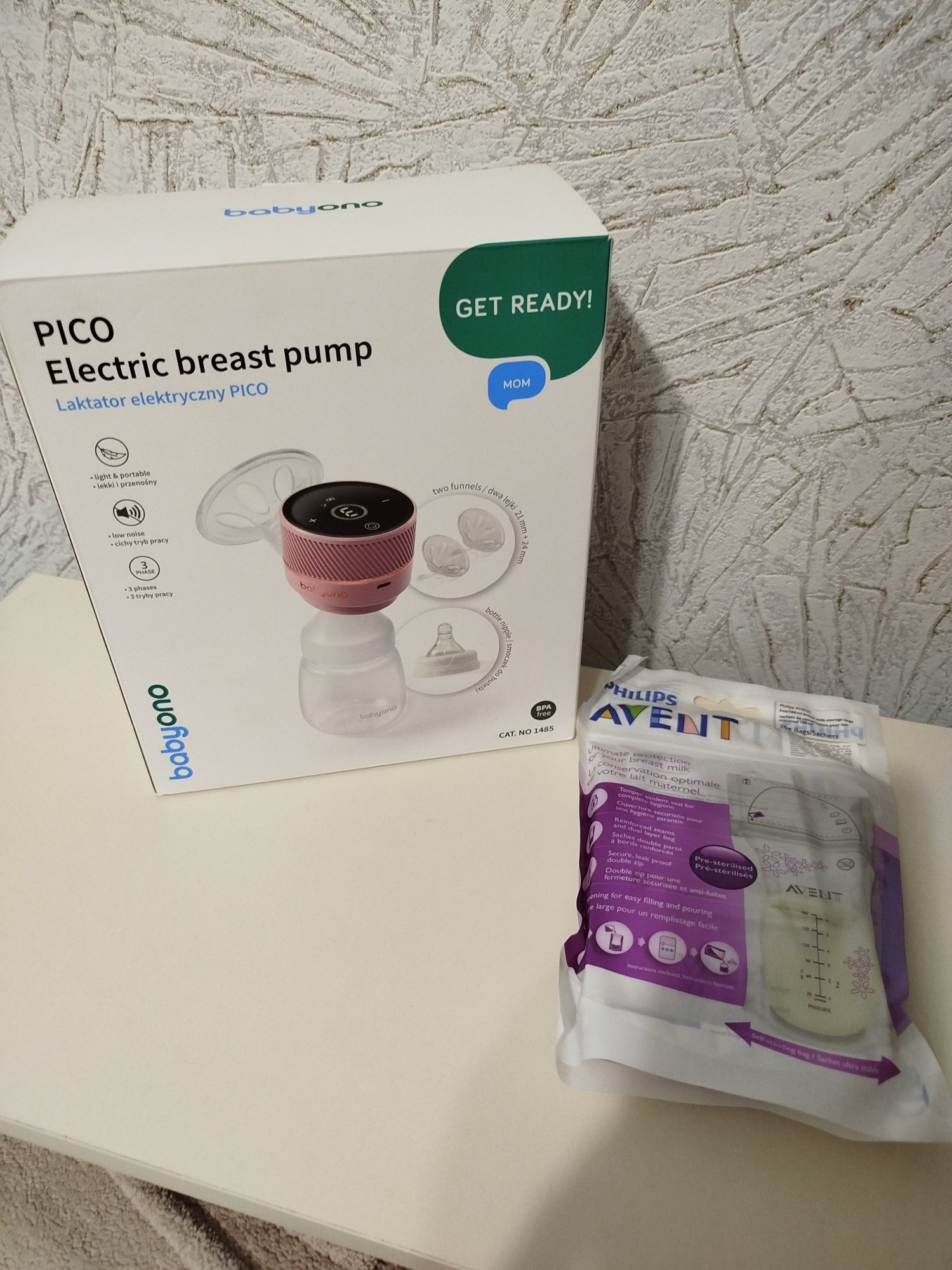 Молоковідсмоктувач Pico + пакети для зберігання молока.