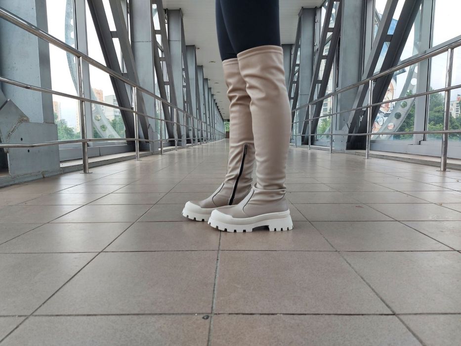 ТОП!!! 39р ДЕМІ натуральна шкіра жіночі ботфорди