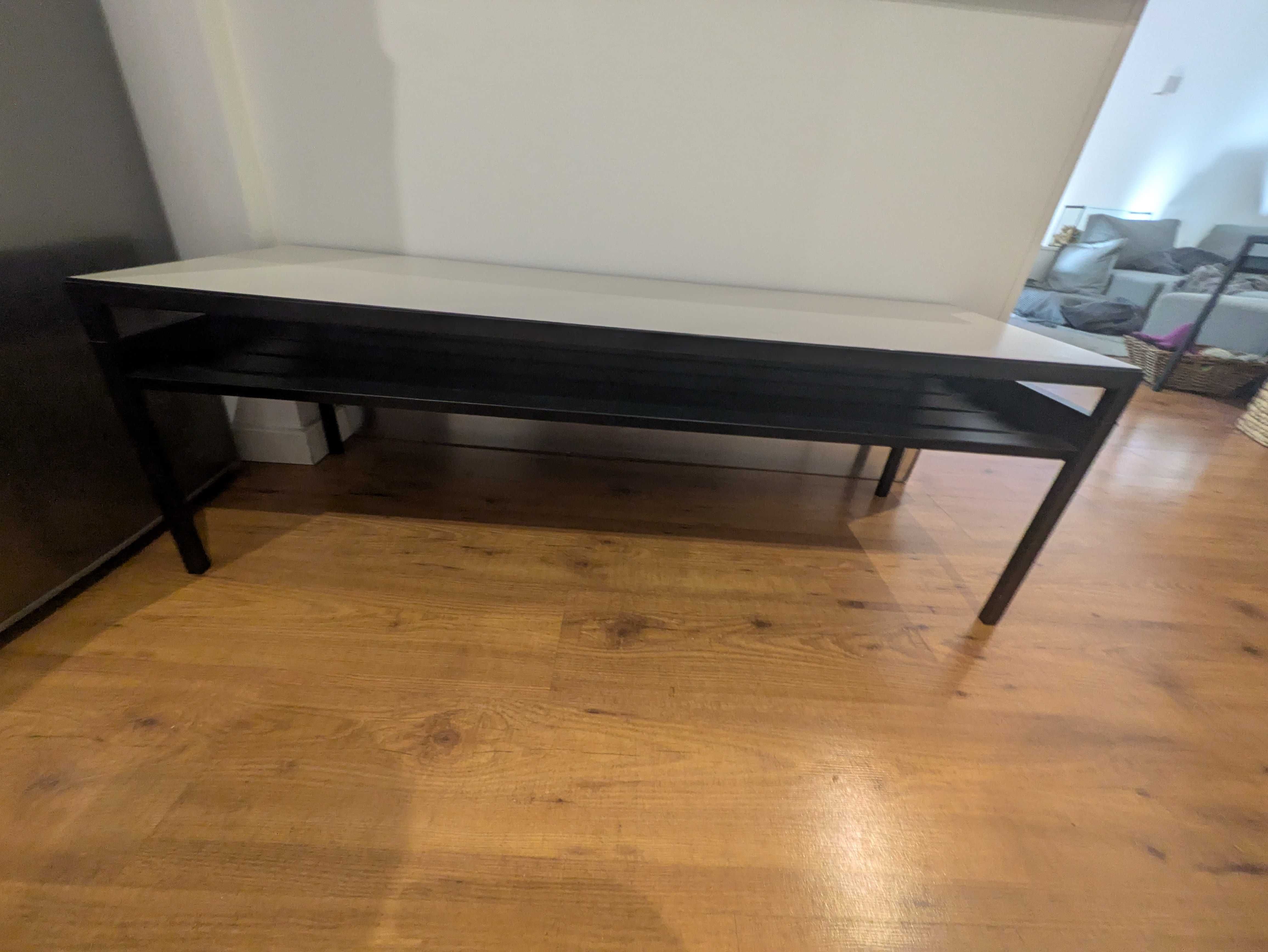 Consola tv / metal + madeira / preto/branco reversível