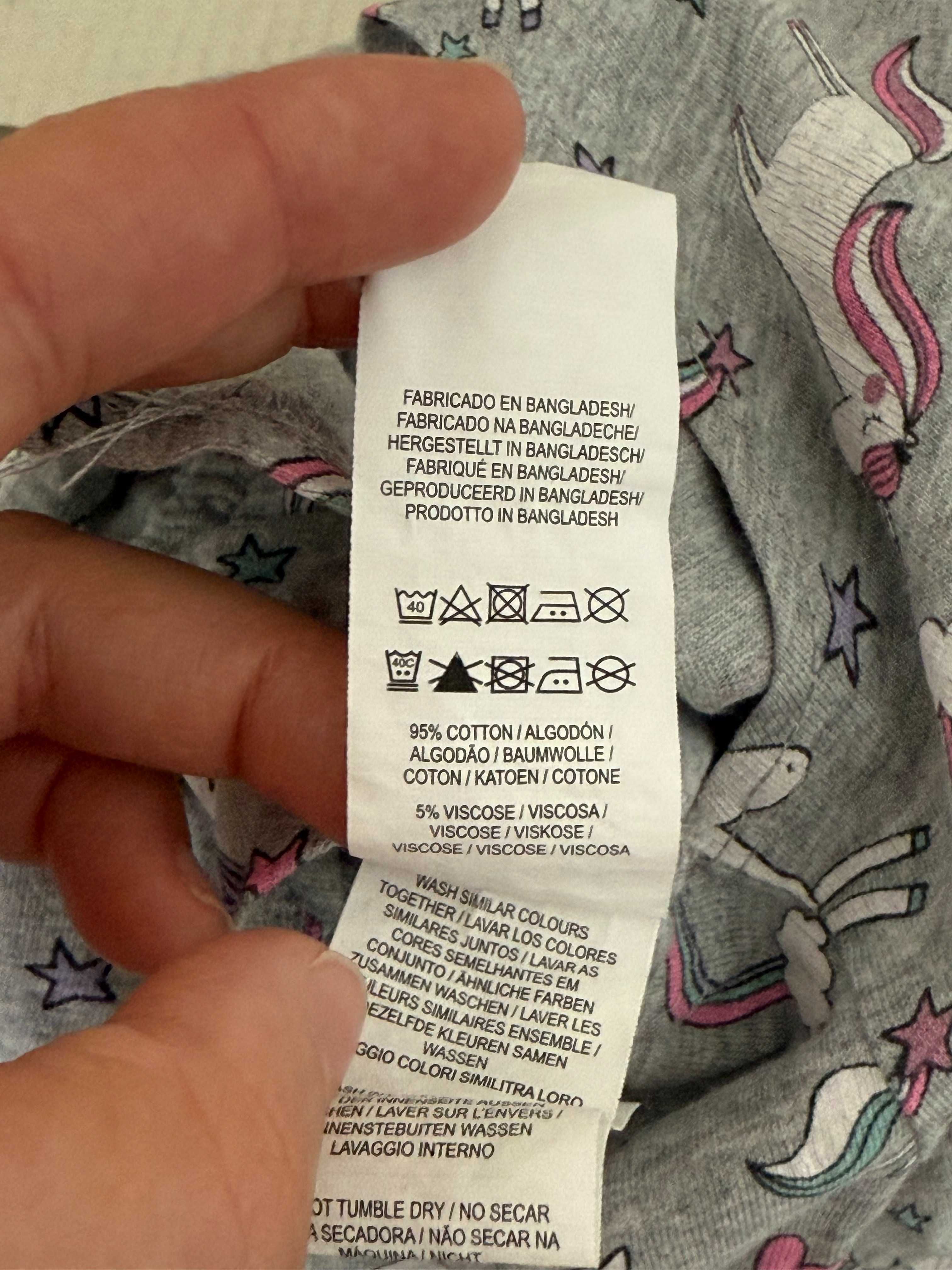 Kombinezon krótki dla dziewczynki w jednorożce szary 98 Primark