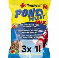 Pond Pellet Mix M 3x 1litr, Pokarm Sadzawka Staw Tropical 3l Koi Oczko