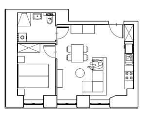 Atrakcyjny apartament dwupokojowy w centrum o podwyższonym standardzie