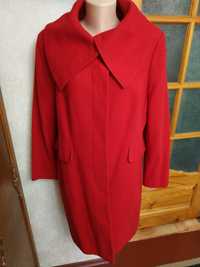 Элегантное женское красное шерстяное пальто Debenhams размер UK 18