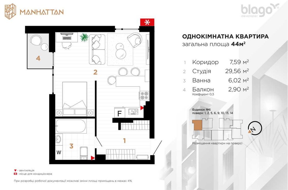 ЖК Manhattan Однокімнатна квартира поруч з озером! Манхеттен!