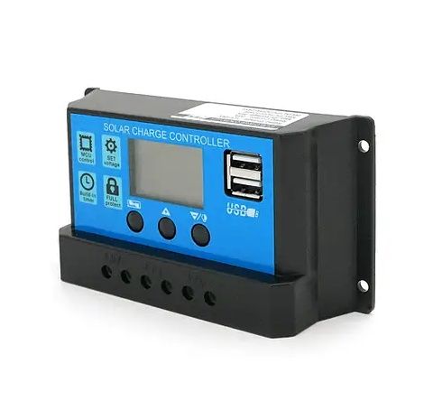 Контроллер заряда солнечных панелей 10А 12/24V ЖК-дисплей USB, ШИМ