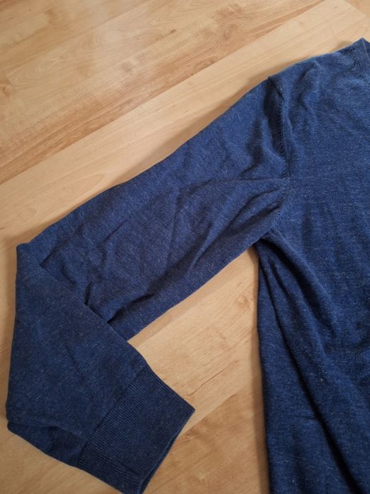 Męski sweter w serek granatowy niebieski XXL XL