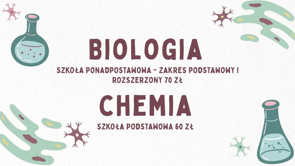 Biologia i chemia korepetycje online rozszerzenie matura sprawdziany