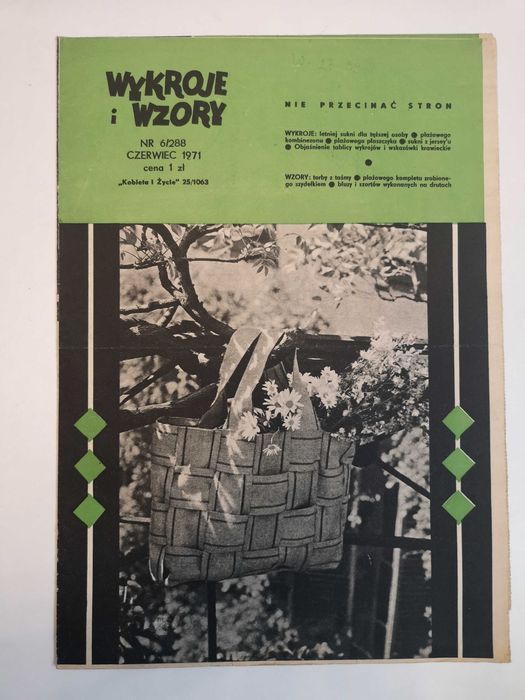 Moda I Życie 06/1971R - Wykroje I Wzory Nr 6/288