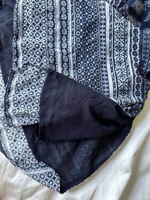 Vestido midi Carol print azul marinho print