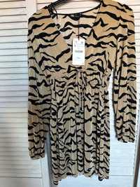 Zara tunika sukienka mini zebra S nowa