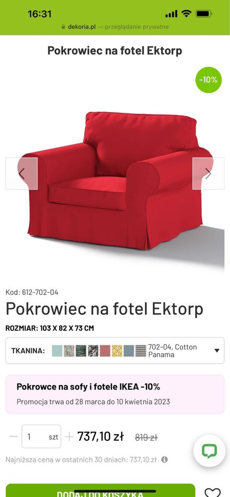 Pokrowiec na fotel Ektrop