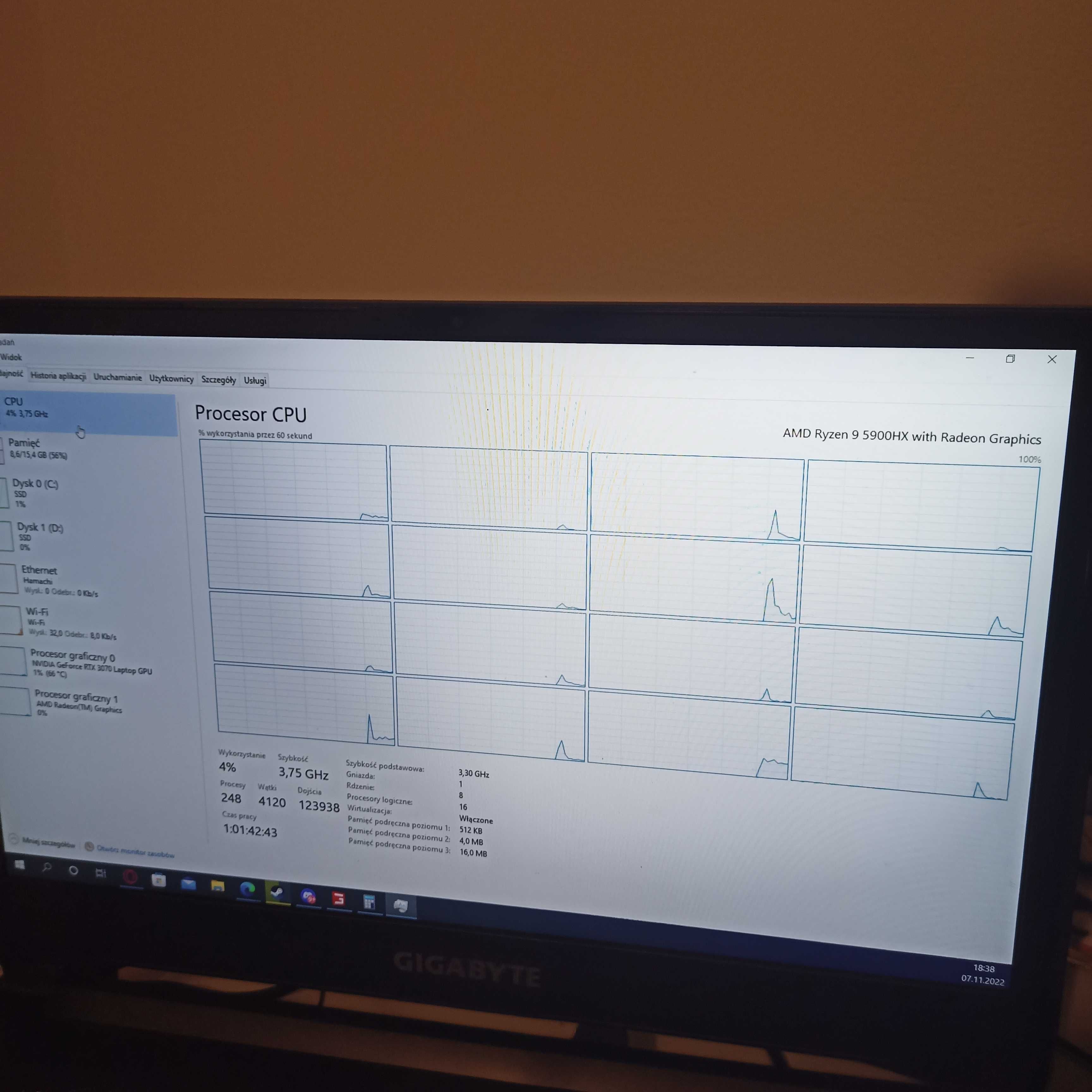 Gigabyte A5 R9-5900HX/16GB/1024/RTX3070/240Hz