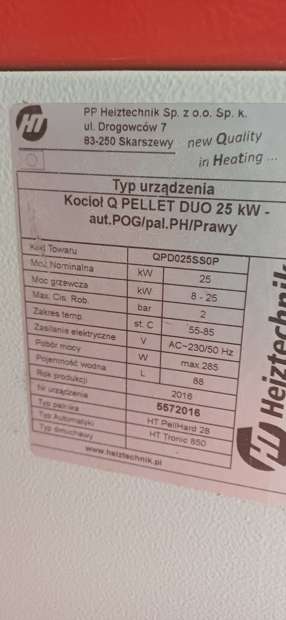 Piec na pellet 25 kw Heiztechnik