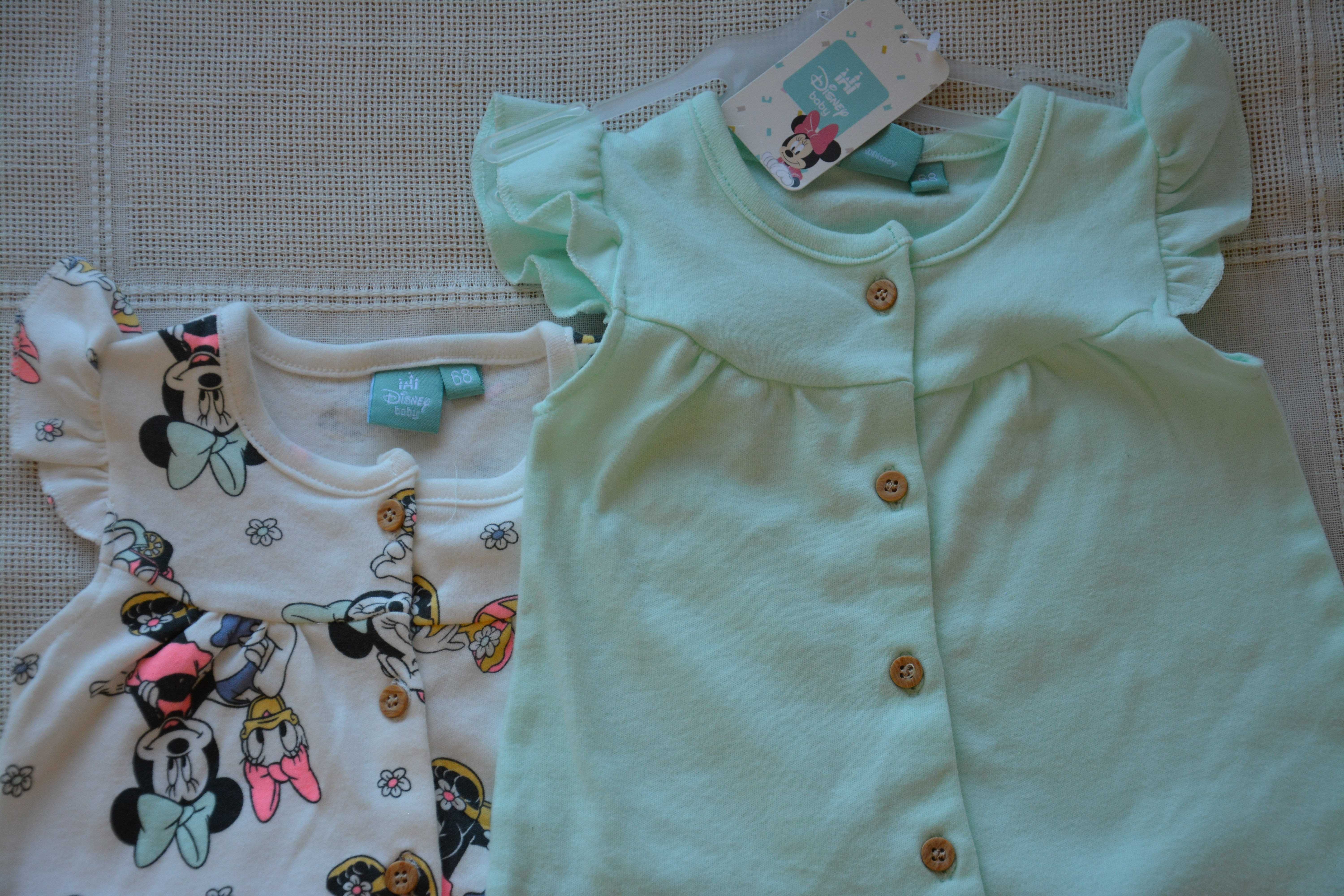 Nowy zestaw dwóch rampersów/body Disney r. 68