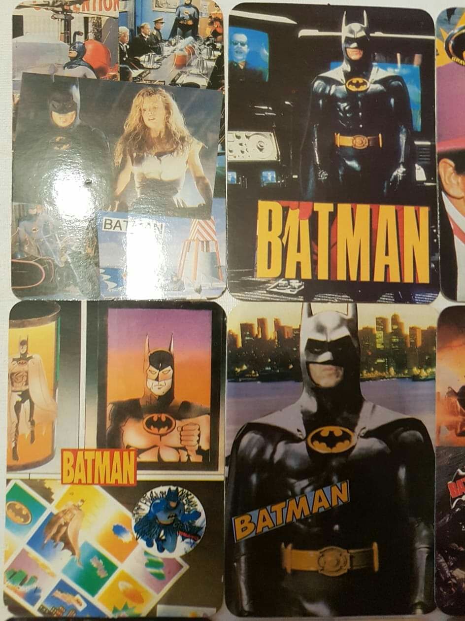 Calendários antigos do Batman, Rambo e Rocky dos anos 90