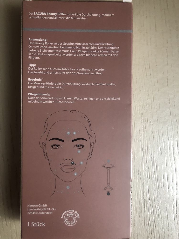 Ролер для обличчя з розового кварцу  Lacuna Rose Quartz. Німеччина