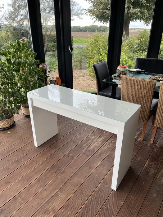 Toaletka ze szklanym blatem IKEA MALM 120x41