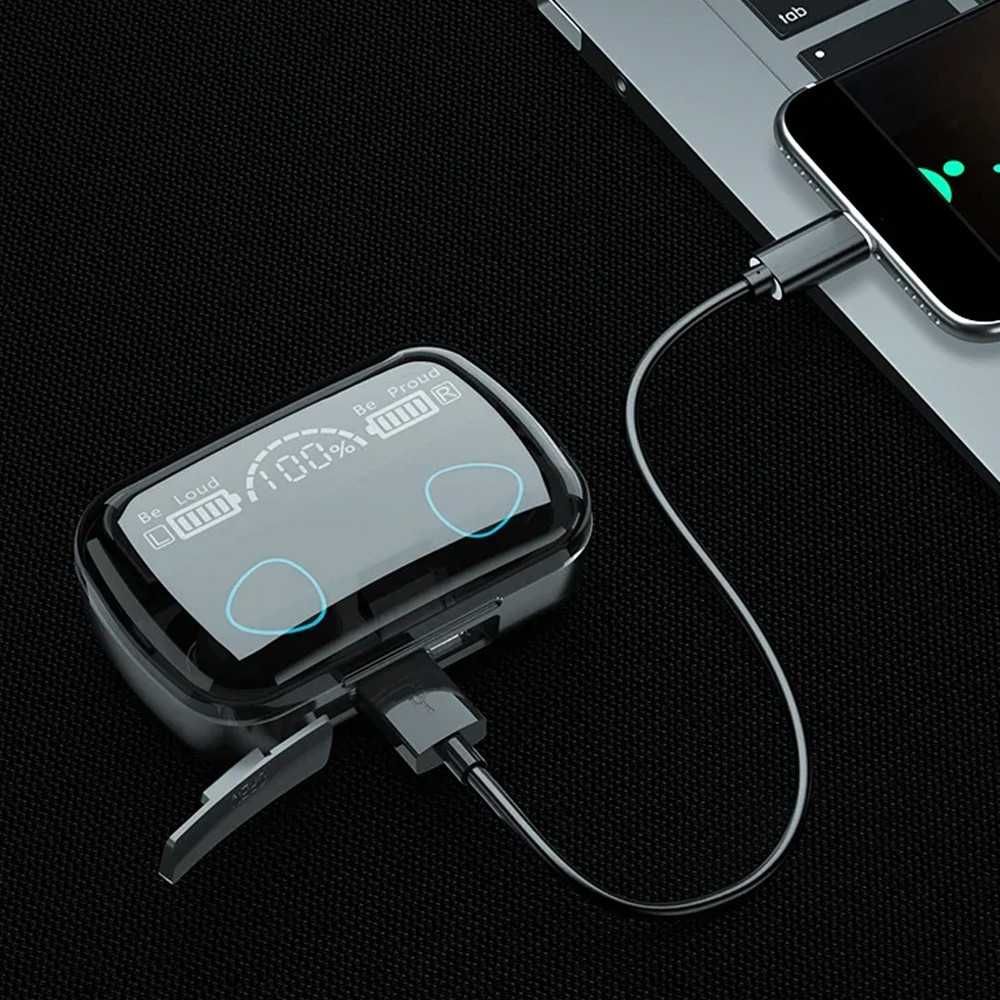 Бездротові Bluetooth навушники з дисплеєм та мікрофоном TWS M10