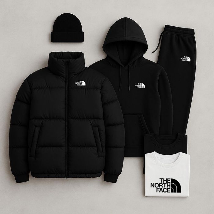 Комплект 5в1 The North Face | пуховик + спортивний костюм + шапка