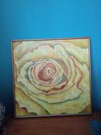 Obraz olejny , Róża lll '; wymiary : 45x44,5cm