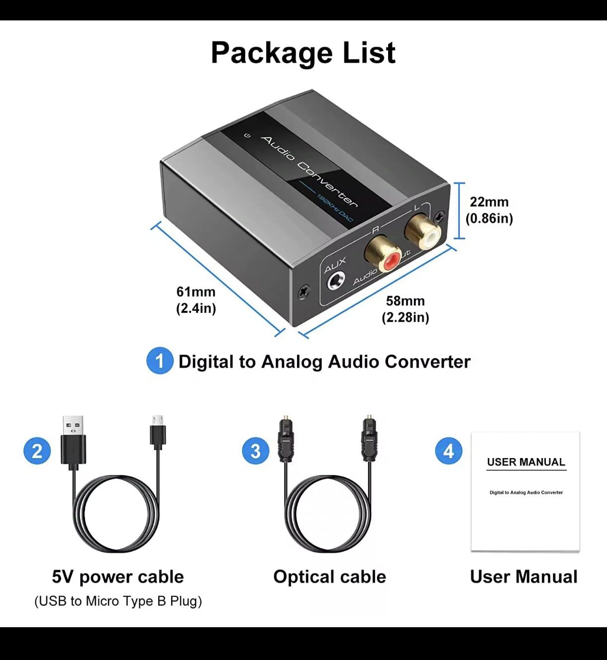 Konwerter spdif, coxial na AUX i RCA