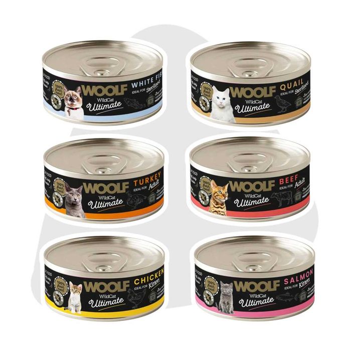 Woolf Ultimate Cat Mix smaków 6x85g Bezglutenowa