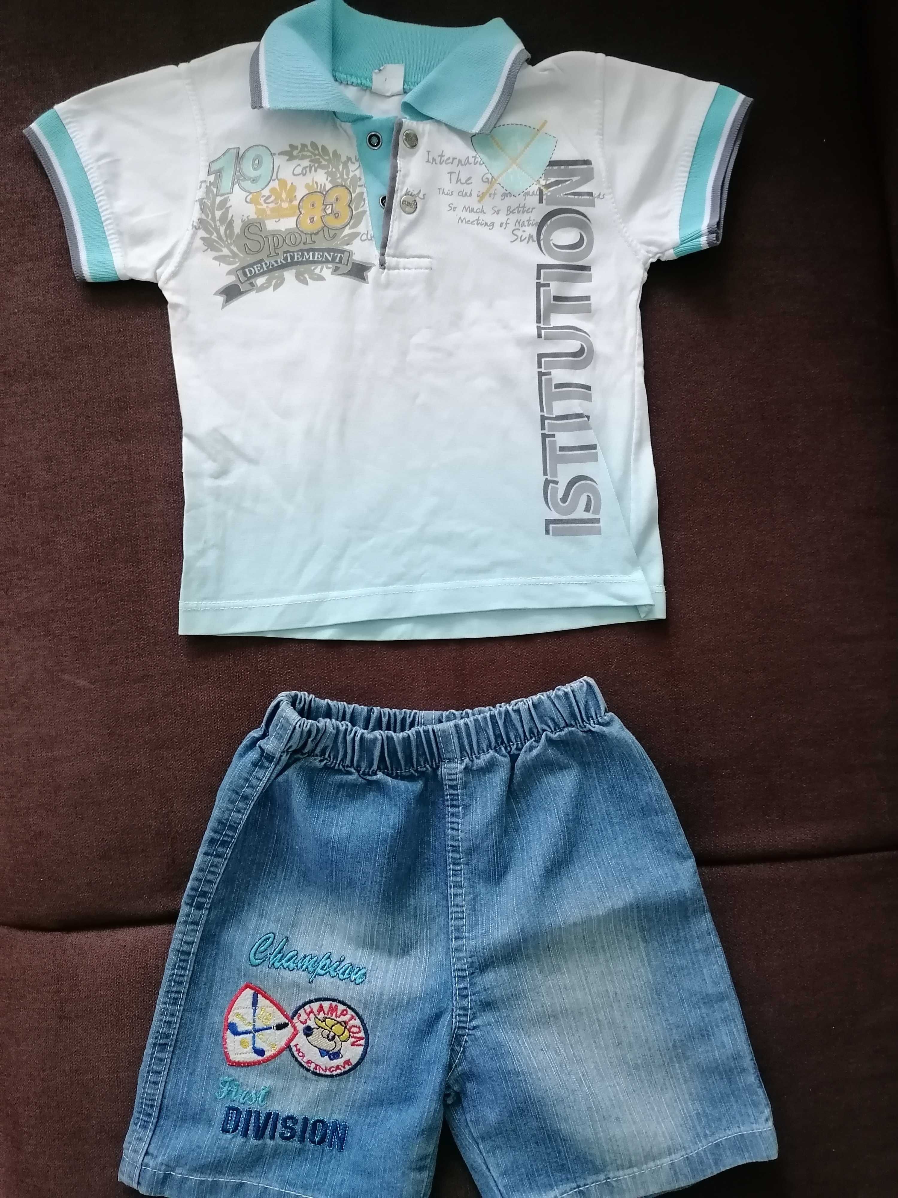 15 zł komplet bluzeczka i spodenki jeans rozm 98