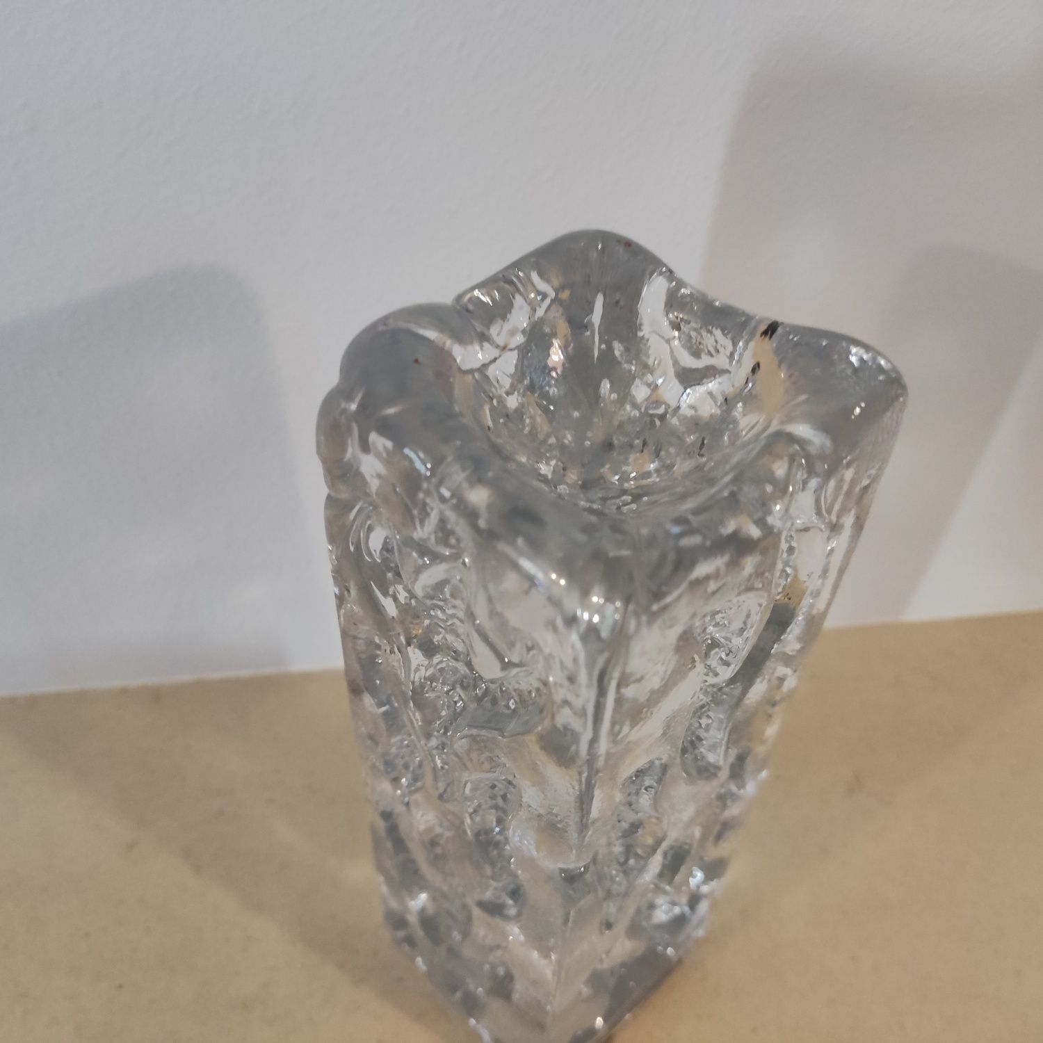 Castiçal de cristal de Ingrid Glashütte, Blockkristall Kerzenleuchter