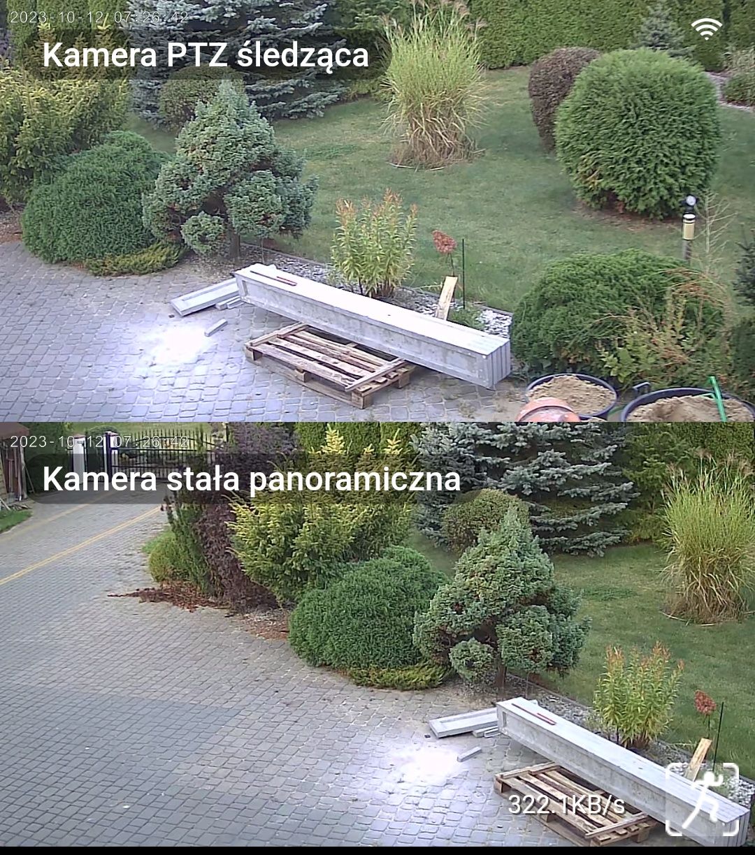 Kamera zewnętrzna, wifi, 2 obiektywy , śledzenie, alarmy, karta SD 64